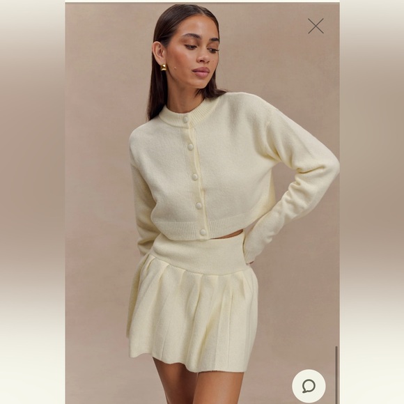 BNWT Meshki Dionne
Pleated Knit Mini Skirt - Ivory Marle - Picture 4 of 8